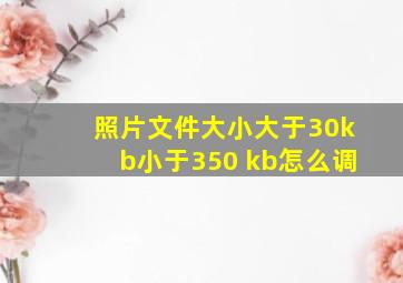 照片文件大小大于30kb小于350 kb怎么调